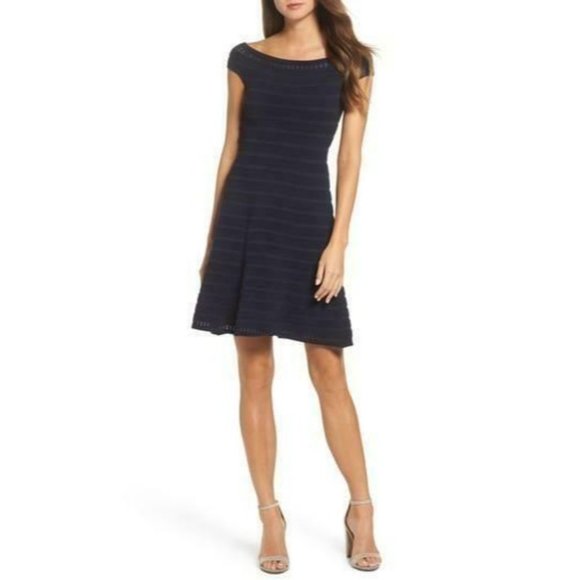 NEW ELIZA J Off The Shoulder Fit & Flare Dress